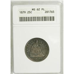 1879 25C MS62 ANACS. NGC Census: (9/157). PCGS Populat