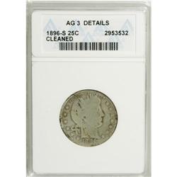 1896-S 25C --Cleaned--ANACS. AG3 Details. NGC Censu
