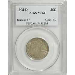 1908-D 25C MS64 PCGS. PCGS Population (43/25). NGC