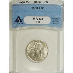 1930 25C MS63 Full Head ANACS. NGC Census: (279/11