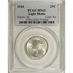 1934 25C Light Motto MS65 PCGS. PCGS Population (1