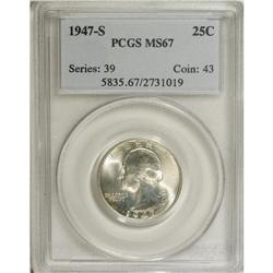 1947-S 25C MS67 PCGS. PCGS Population (125/3). NGC