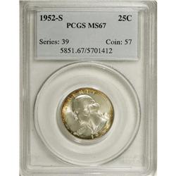 1952-S 25C MS67 PCGS. PCGS Population (119/3). NGC