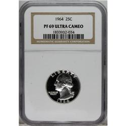 1964 25C PR69 Deep Cameo NGC. NGC Census: (64/0).