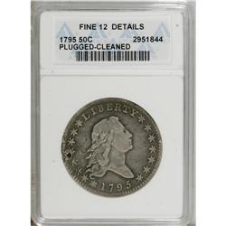 1795 50C 2 Leaves--Cleaned, Plugged--ANACS. Fine 12