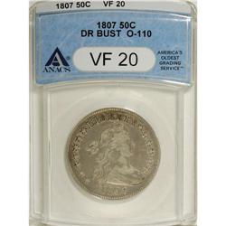 1807 50C Draped Bust VF20 ANACS. O-110. NGC Census