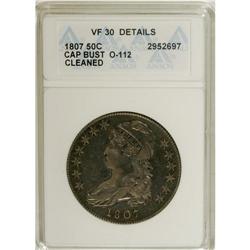 1807 50C Large Stars, 50 Over 20--Cleaned--ANACS. VF30