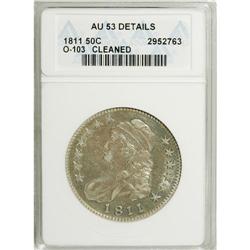 1811 50C Large 8--Cleaned--ANACS. AU53 Details. NGC Ce