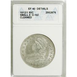 1812/1 50C Small 8--Cleaned--ANACS. XF40 Details. NGC