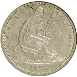 1843 50C AU55 NGC. NGC Census: (10/92). PCGS Populatio