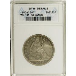 1850-O 50C --Cleaned--ANACS. XF45 Details. NGC Census: