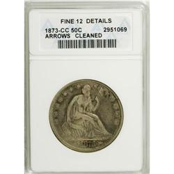 1873-CC 50C Arrows--Cleaned--ANACS. Fine 12 Details.