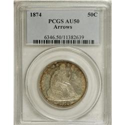 1874 50C Arrows AU50 PCGS. PCGS Population (12/235
