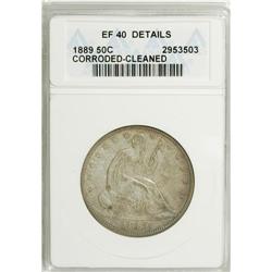 1889 50C --Cleaned, Corroded--ANACS. XF40 Details.