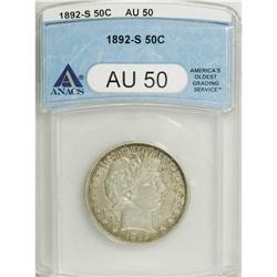1892-S 50C AU50 ANACS. NGC Census: (2/90). PCGS Po