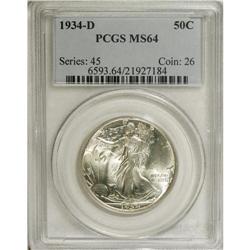 1934-D 50C MS64 PCGS. PCGS Population (679/534). N