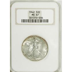 1942 50C MS67 NGC. NGC Census: (267/1). PCGS Popul