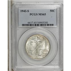 1942-S 50C MS65 PCGS. PCGS Population (1899/283).