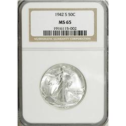 1942-S 50C MS65 NGC. NGC Census: (932/155). PCGS P