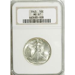 1943 50C MS67 NGC. NGC Census: (372/4). PCGS Popul