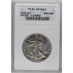 1938 50C --Cleaned--ANACS. PR60 Details. NGC Census