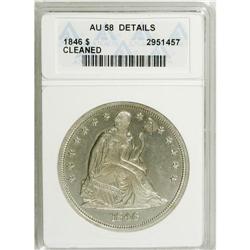 1846 $1 --Cleaned--ANACS. AU58 Details. NGC Census: