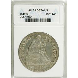 1847 $1 --Cleaned--ANACS. AU55 Details. NGC Census: