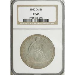 1860-O $1 XF40 NGC. NGC Census: (13/506). PCGS Pop