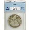 Image 1 : 1869 $1 G6 ANACS. NGC Census: (0/89). PCGS Populat
