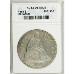 1869 $1 --Cleaned--ANACS. AU55 Details. NGC Census: