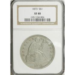 1873 $1 XF40 NGC. NGC Census: (4/115). PCGS Popula
