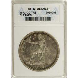 1873-CC T$1 --Cleaned--ANACS. XF40 Details. NGC Cen