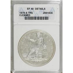 1878-S T$1 --Cleaned--ANACS. VF40 Details. NGC Cens