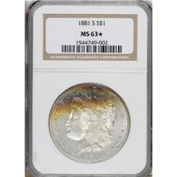 1881-S $1 MS63 NGC. NGC Census: (22537/119265). PCGS P