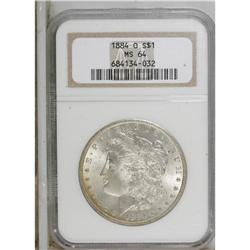 1884-O $1 MS64 NGC. NGC Census: (56091/14006). PCG