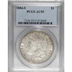 1884-S $1 AU55 PCGS. PCGS Population (910/737). NG