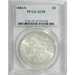 1884-S $1 AU55 PCGS. PCGS Population (910/737). NG