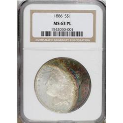 1886 $1 MS63 Prooflike NGC. NGC Census: (262/376).