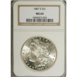1887-S $1 MS64 NGC. NGC Census: (736/125). PCGS Po