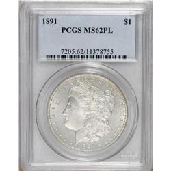 1891 $1 MS62 Prooflike PCGS. PCGS Population (26/4