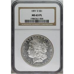 1891-S $1 MS63 Prooflike NGC. NGC Census: (93/118)