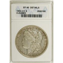1892-CC $1 --Cleaned--ANACS. XF45 Details. NGC Cens