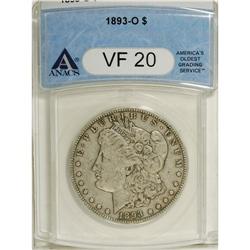 1893-O $1 VF20 ANACS. NGC Census: (119/1498). PCGS