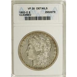 1893-O $1 --Cleaned--ANACS. VF20 Details. NGC Censu