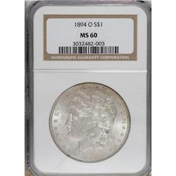 1894-O $1 MS60 NGC. NGC Census: (97/646). PCGS Pop