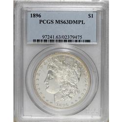 1896 $1 MS63 Deep Mirror Prooflike PCGS. PCGS Popu