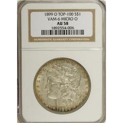 1899-O $1 Micro O AU58 NGC. Vam-6 Top 100. NGC Cen
