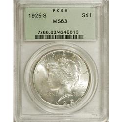 1925-S $1 MS63 PCGS. PCGS Population (1868/1376).
