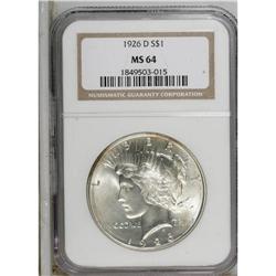 1926-D $1 MS64 NGC. NGC Census: (846/526). PCGS Po