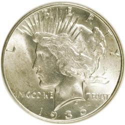 1935-S $1 MS63 NGC. NGC Census: (428/1111). PCGS Popul